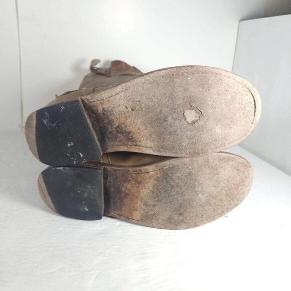 FREEBIRD BY STEVEN Women's CRSBY US 8 Brown Distressed BIKER MOTO BOOTS - Picture 9 of 15